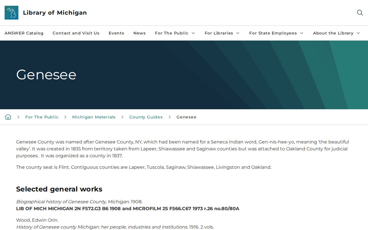 Flint city directory Library of Michigan Genesee guide