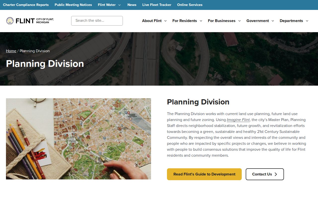 Flint neighbors City Planning Neighborhood Groups Map
