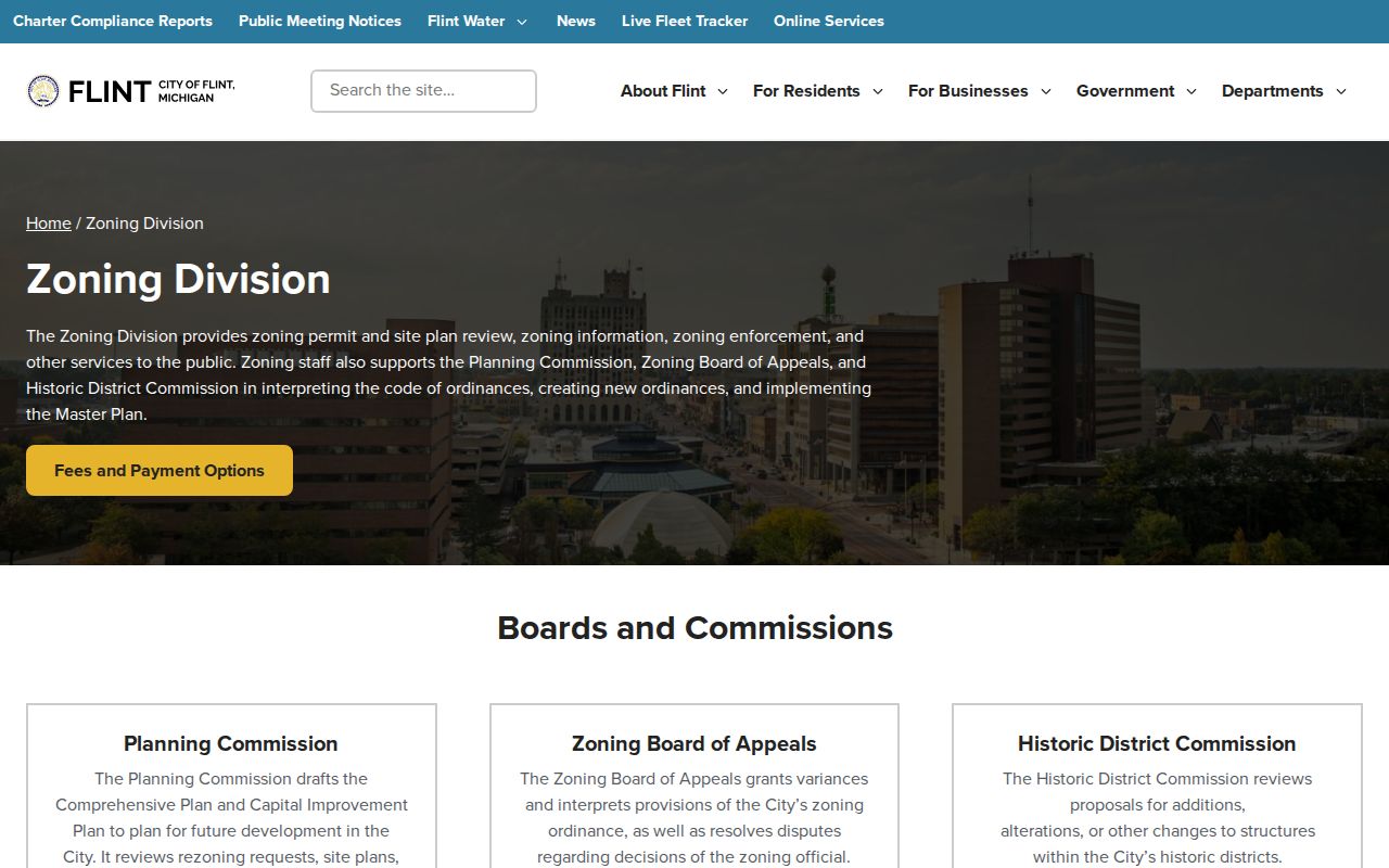 Flint neighbors zoning division map and code information