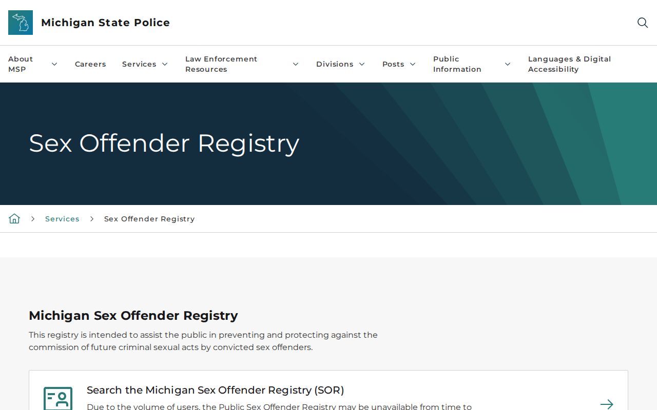 Flint resident lookup Michigan sex offender registry search portal