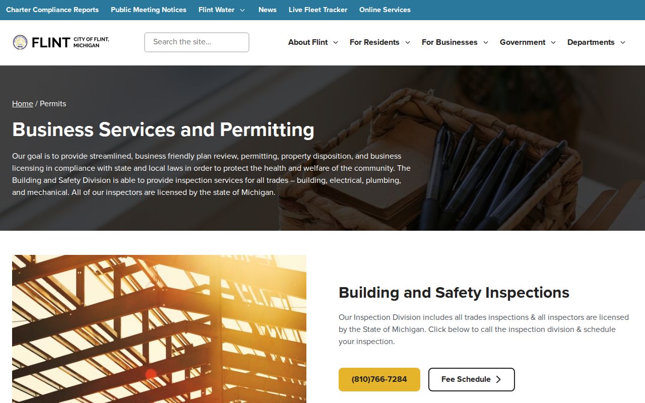 Flint street directory Building and Safety permit records