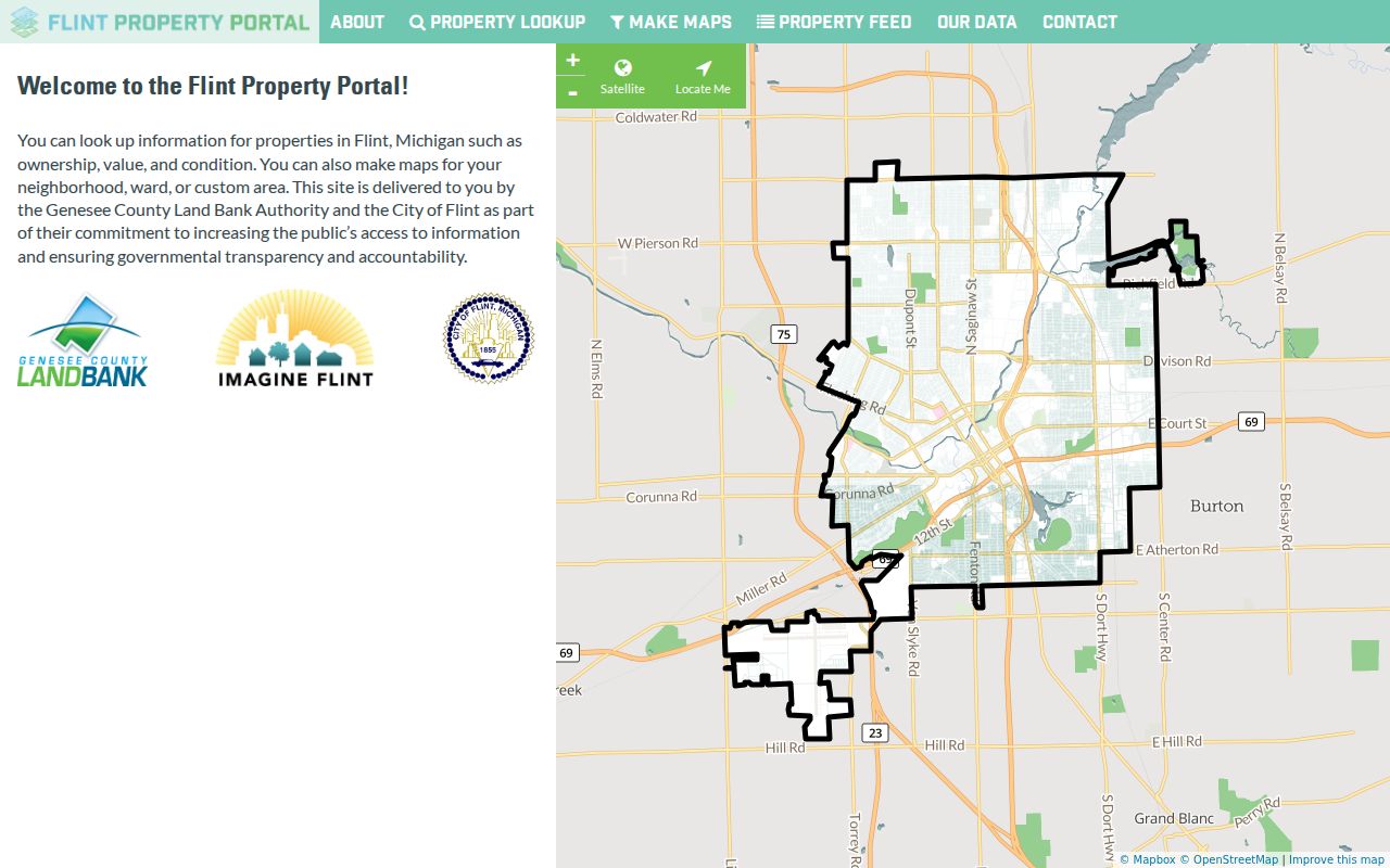 Flint ZIP code directory property portal map and ZIP boundary tools